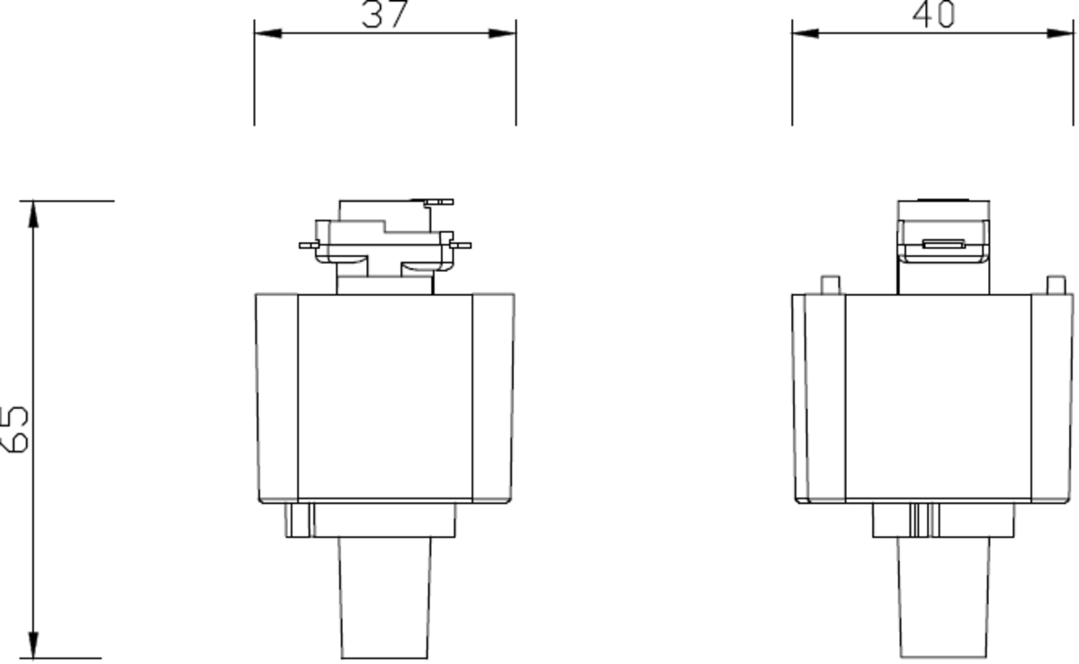 230V Track Adaptor available for power feed applications