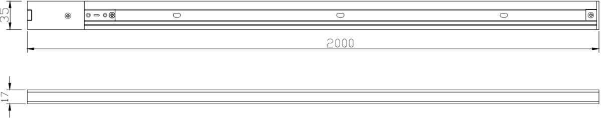 Alternative view of 230V 10A Single Circuit Track Black 2 Metre
