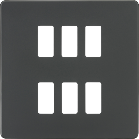 Screwless 6G Grid Faceplate - Anthracite
