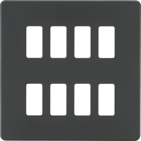 Screwless 8G Grid Faceplate - Anthracite by ML Accessories