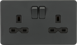 13A 2G DP Switched Socket - Anthracite