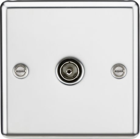 TV Outlet (Non-Isolated) - Polished Chrome, Rounded Edge