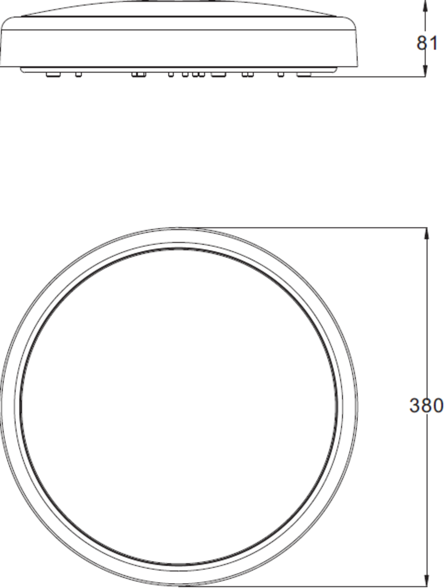 230V IP65 20W CCT Adjustable LED Bulkhead side view