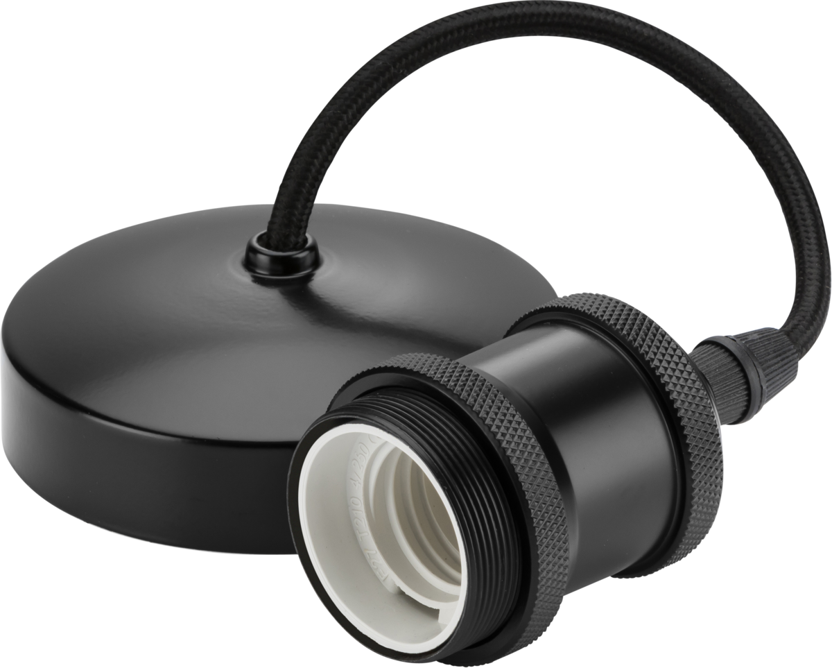 Vintage style 6" E27 Pendant Set - Matt Black