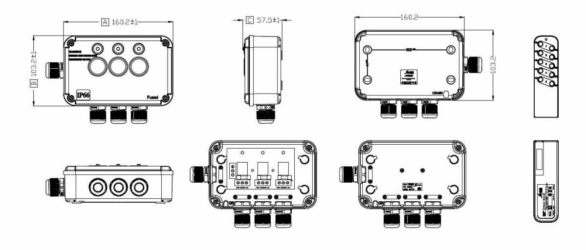 IP66 13A 3G Remote Controlled Switch Box - Side View