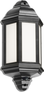 230V IP54 LED Half Wall Lantern with Photocell Sensor - Black