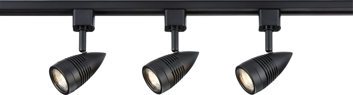 TRKSP4 1 Metre Tracklight Kit - Black featuring adjustable GU10 tracklights