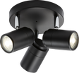 230V IP44 GU10 Triple Spotlight - Matt Black