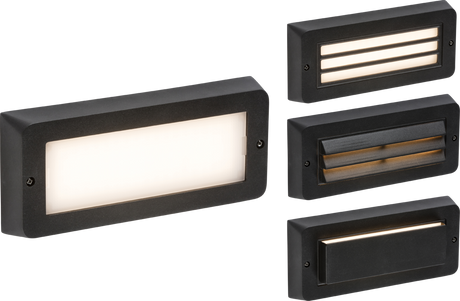 230V IP65 5W LED CCT Adjustable Surface Mount Brick Light - Black