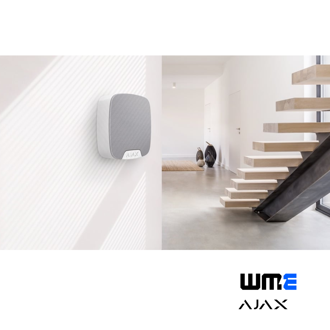 AJAX: HOMESIREN, Wireless Indoor Siren, Customisable Sound, IP50, 2000m Range, 5-Year Battery Life