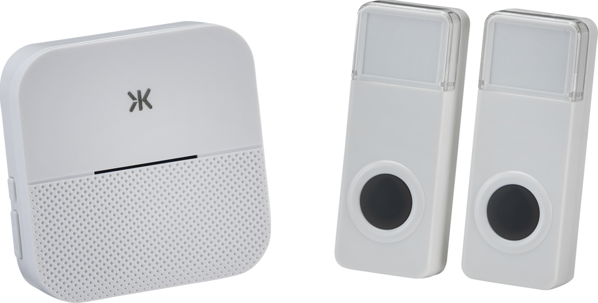 Wireless Plug In Dual Entrance Door Chime System - White