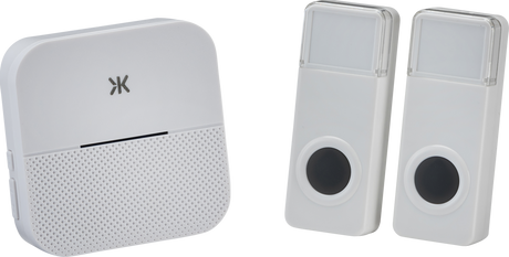 Wireless Plug In Dual Entrance Door Chime System - White