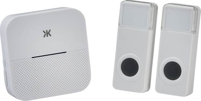 Wireless Plug In Dual Entrance Door Chime System - White