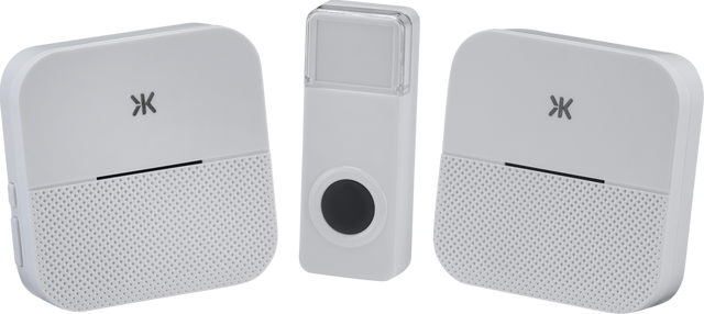 Wireless Plug In Dual Receiver Door Chime System - White