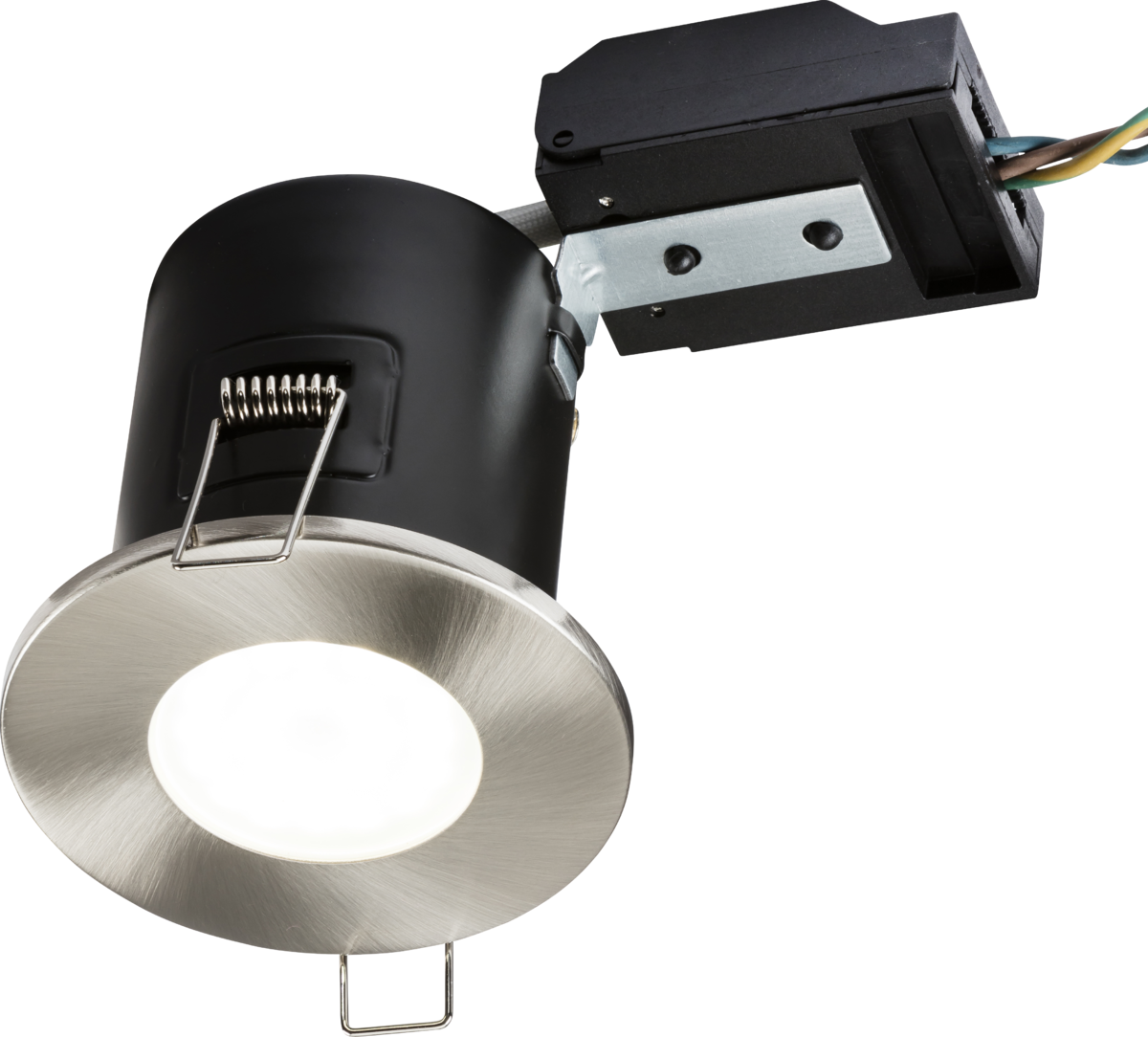 230V IP20 Fixed GU10 Fire-Rated Downlight - Brushed Chrome