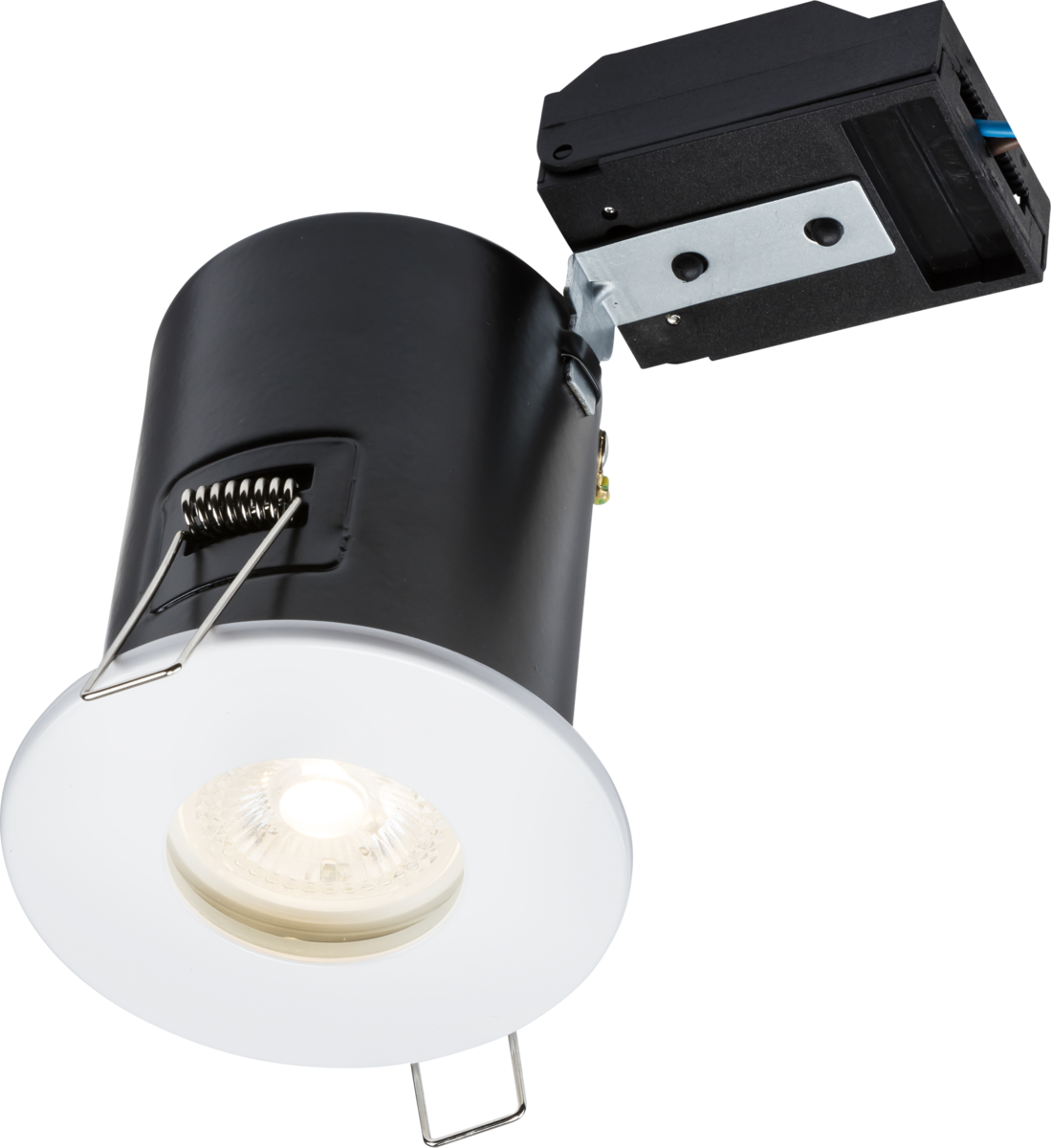 230V IP65 Fixed GU10 Fire-Rated Downlight - White with Fast-Fix Installation