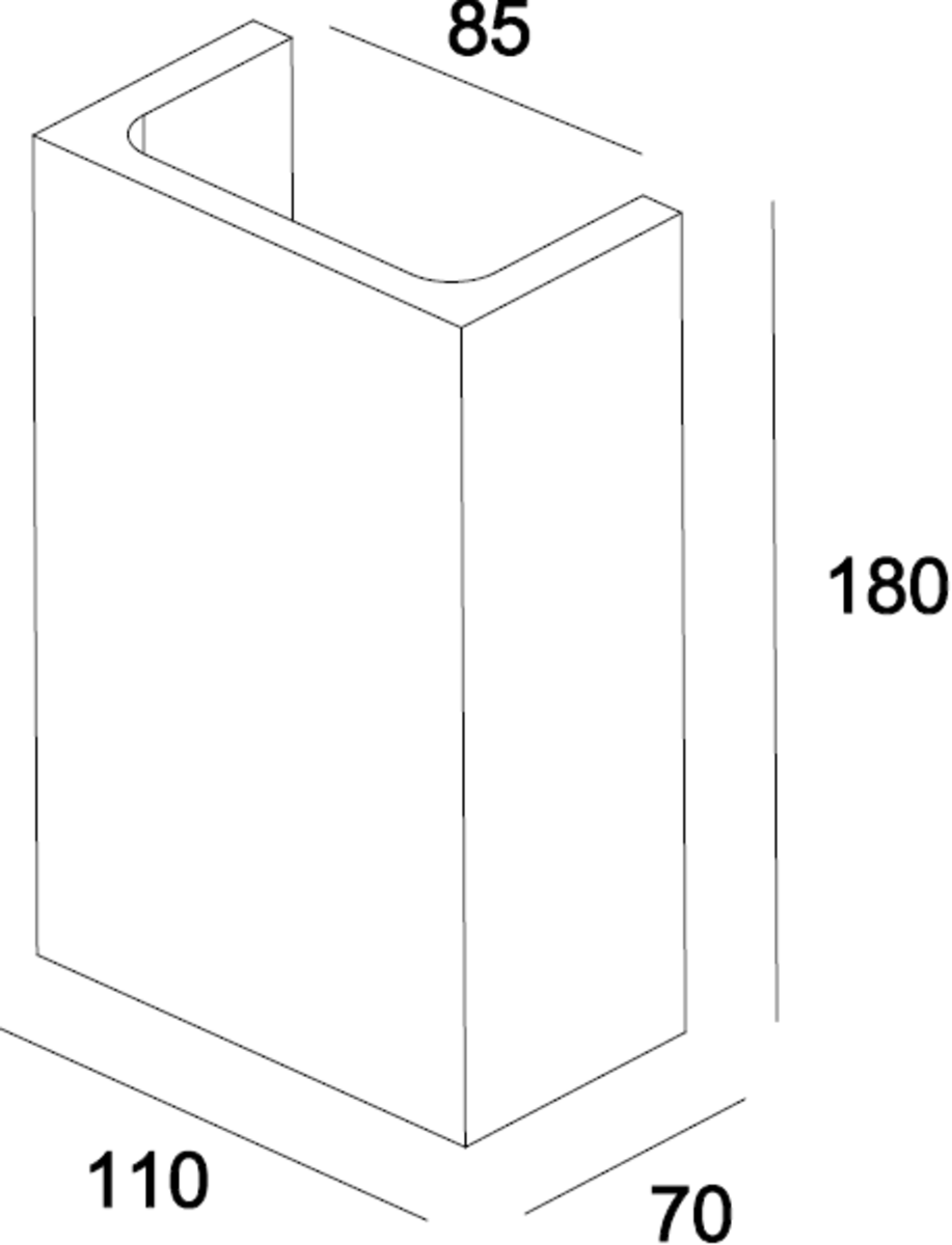 Side view of 230V G9 40W Cuboid Plaster Wall Light