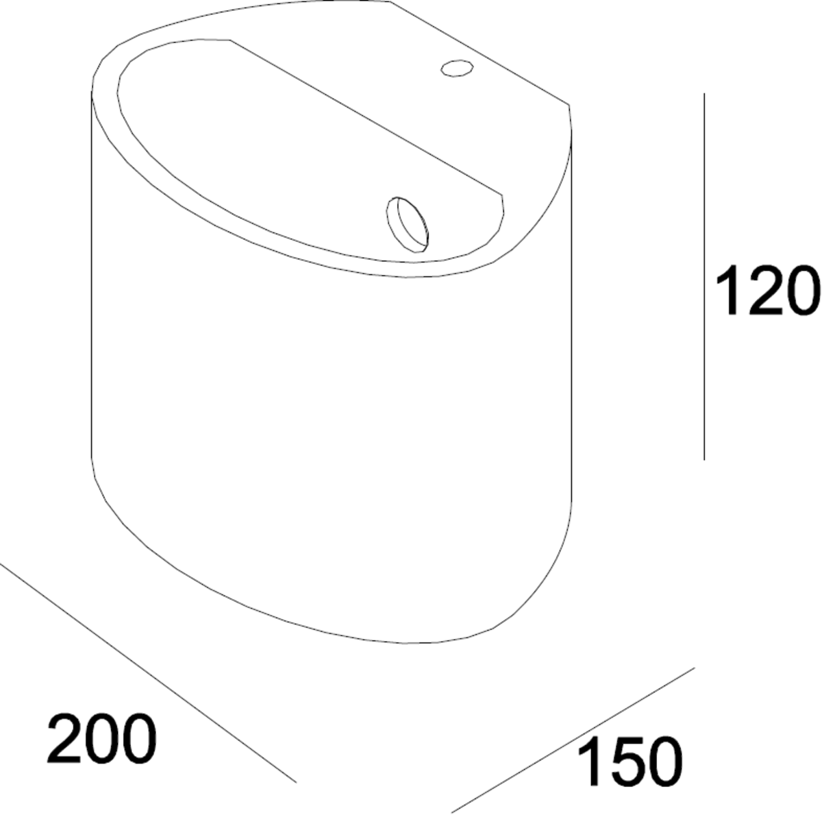 Curved Up and Down Plaster Wall Light Image