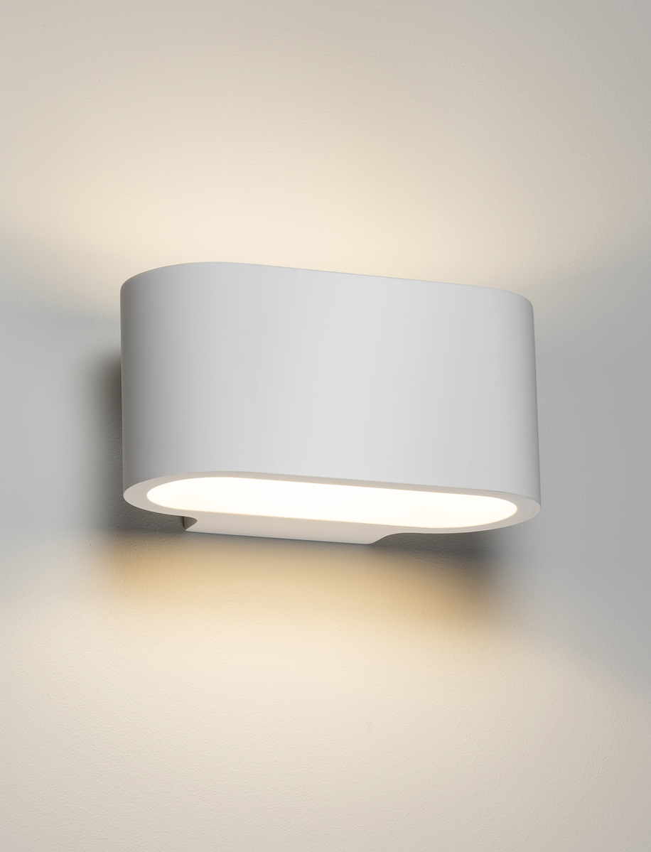 230V G9 40W Curved Up and Down Plaster Wall Light - Elegant Design