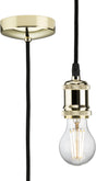 1.8m E27 Vintage Pendant Set - Polished Brass