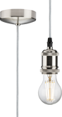 1.8m E27 Vintage Pendant Set - Brushed Chrome