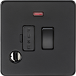 13A Switched Fused Spur with Neon - Matt Black