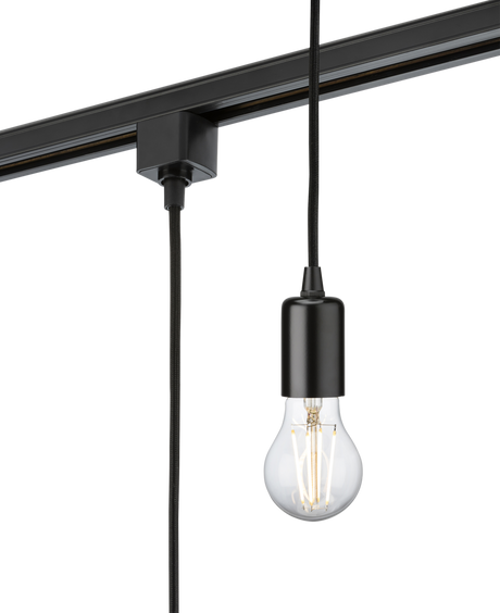 230V 1.8M E27 Contemporary Track Pendant - Black