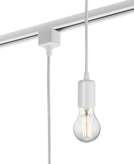 230V 1.8M E27 Contemporary Track Pendant - White