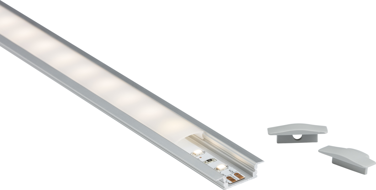 1M Aluminium Profile - Recessed Mount for LED Lighting