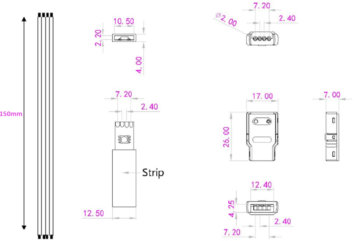 Alternative view of 12V / 24V LED Flex Strip Connector - CCT/RGB
