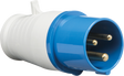 240V IP44 16A Industrial Plug 2P+E - Blue & White