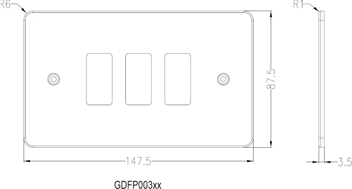 3G Flat Plate Grid Faceplate Image