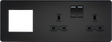13A 2G DP Socket + 2G Modular Combination Plate - Matt Black