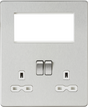 Small Multimedia Combination Plate - Brushed Chrome with White Insert