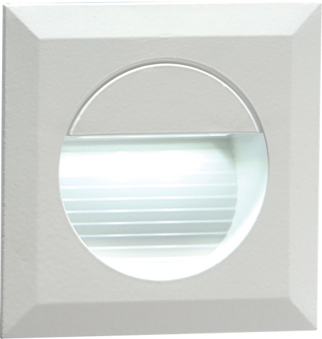 230V IP54 Recessed Square Indoor/Outdoor LED Guide/Stair/Wall Light - White LED