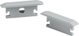 Aluminium Floor Recessed Profile End Caps - Grey Finish