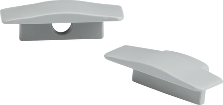 Aluminium Recessed Profile End Caps - Grey Polycarbonate