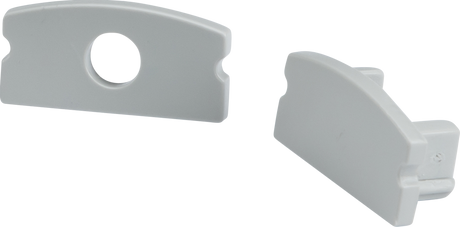 Aluminium Surface Mount Profile End Caps - Grey