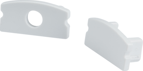 Aluminium Surface Mount Profile End Caps - White