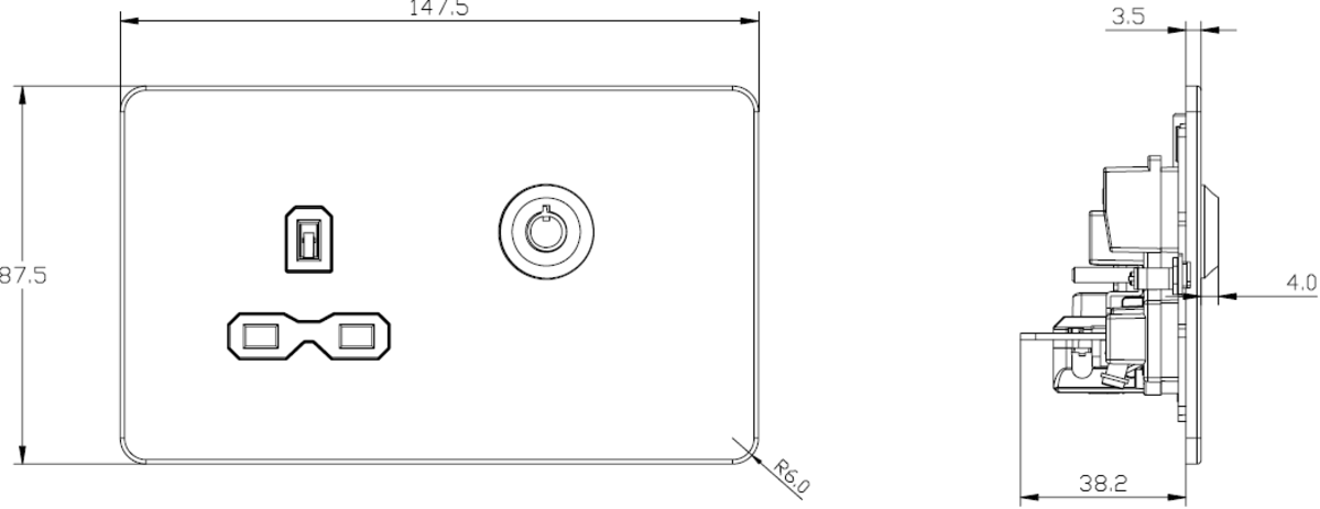 Brushed Chrome 13A Key Lockable Socket