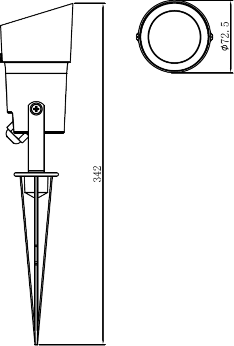 Exterior decorative GU10 garden spike light