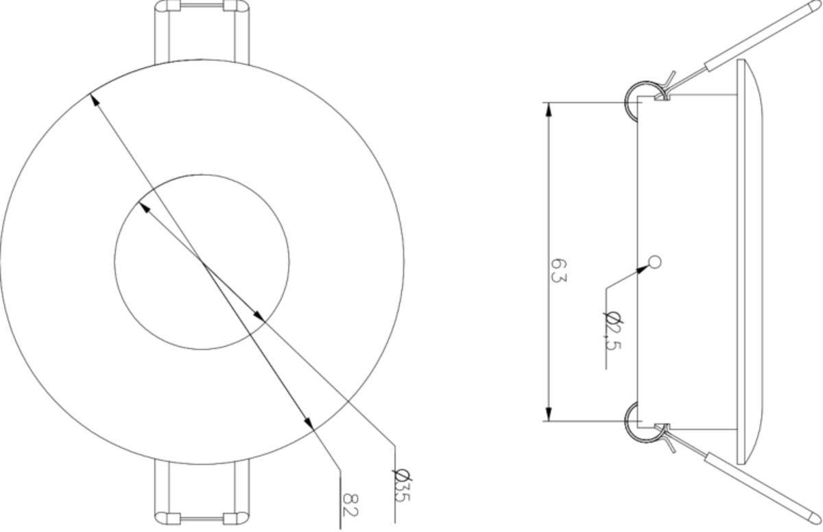 Odina Round Downlight Black - GU10 Compatible