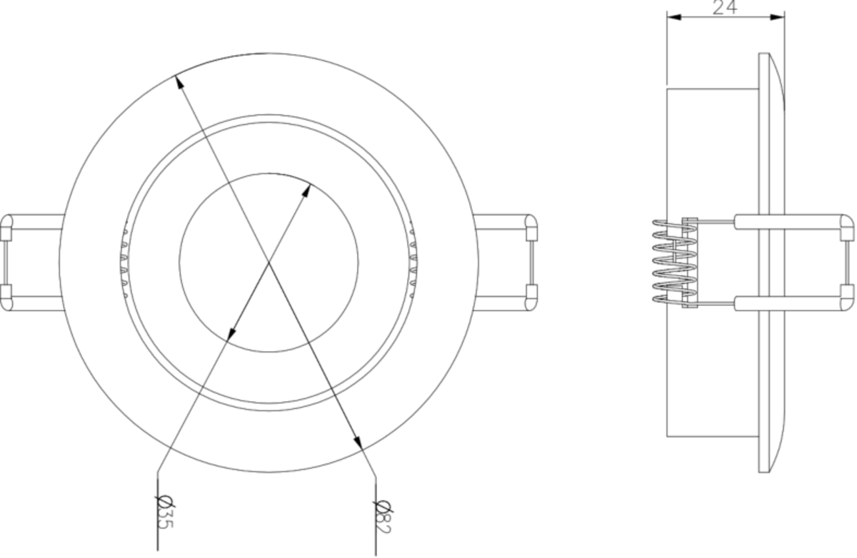 Odina Single Tilt Round Downlight - Additional View
