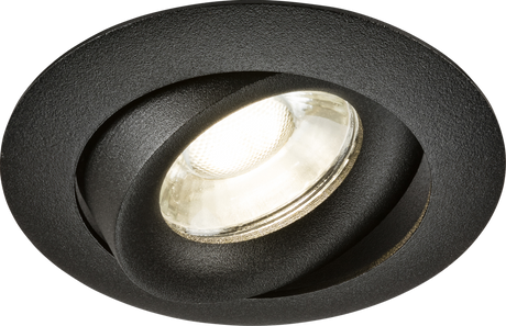 Odina Single Tilt Round Downlight in Black Finish
