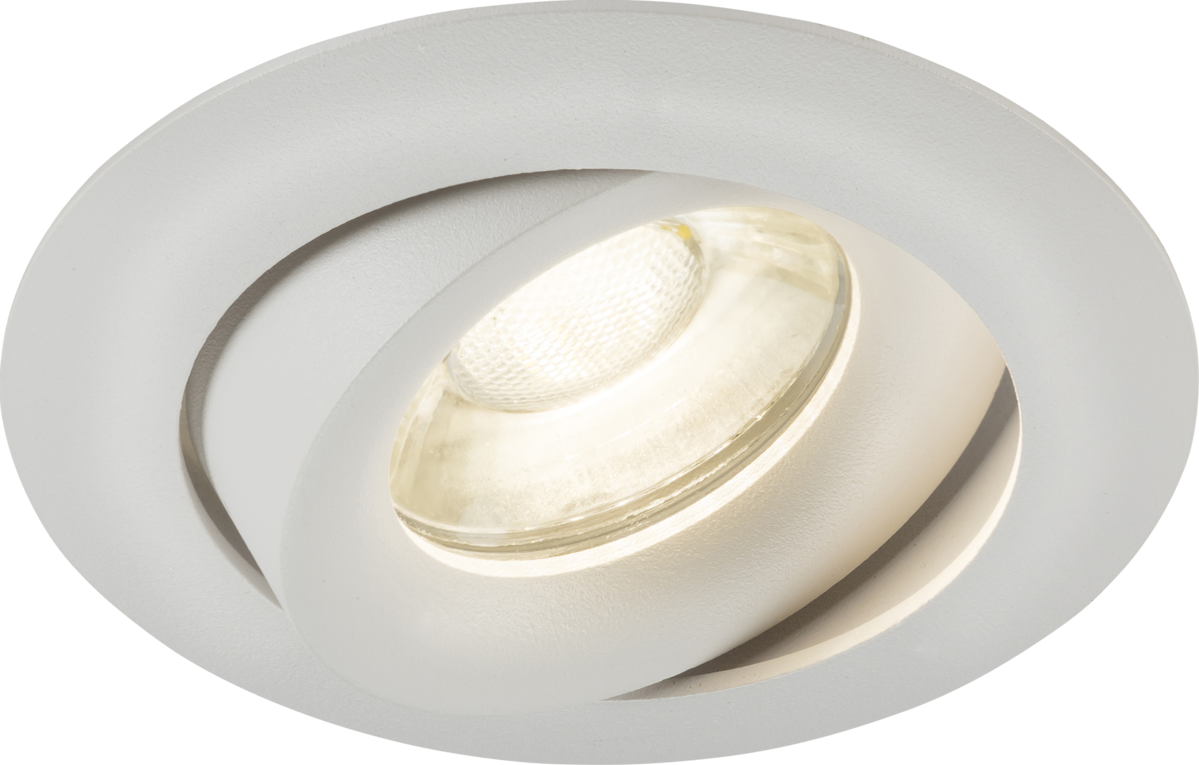 Odina Single Tilt Round Downlight - White