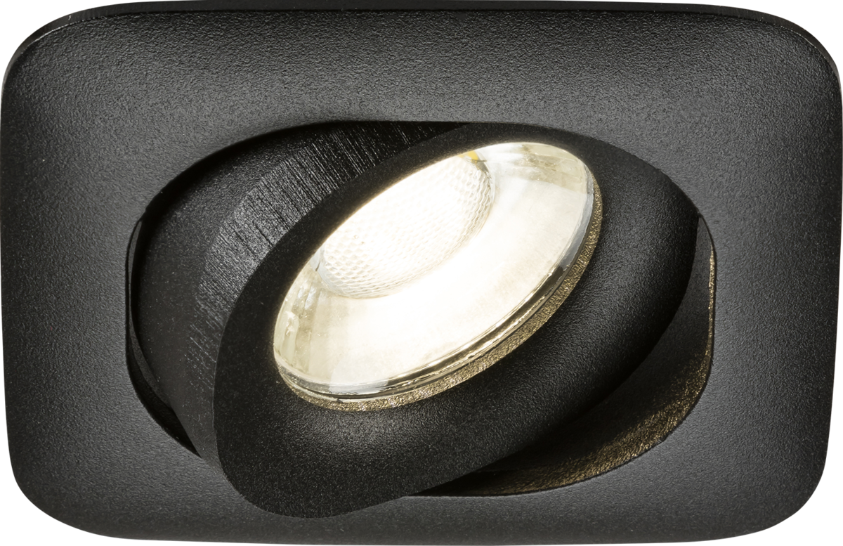Odina Single Tilt Square Downlight Black - Elegant design and GU10 compatibility.