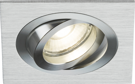 Ambar Single Tilt Square Downlight - Brushed Chrome