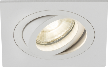 Ambar Single Tilt Square Downlight White - Adjustable GU10 Lighting