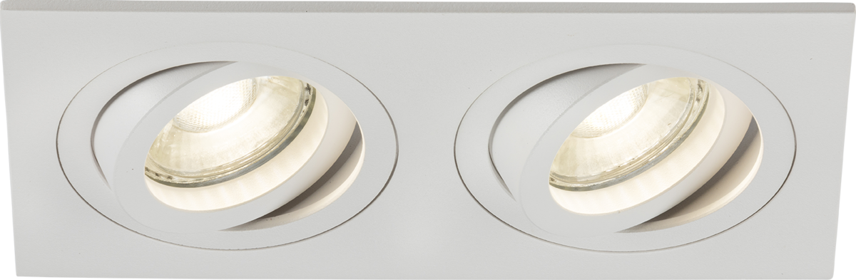 Ambar Twin Tilt Square Downlight White - Adjustable Light