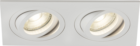 Ambar Twin Tilt Square Downlight White - Adjustable Light